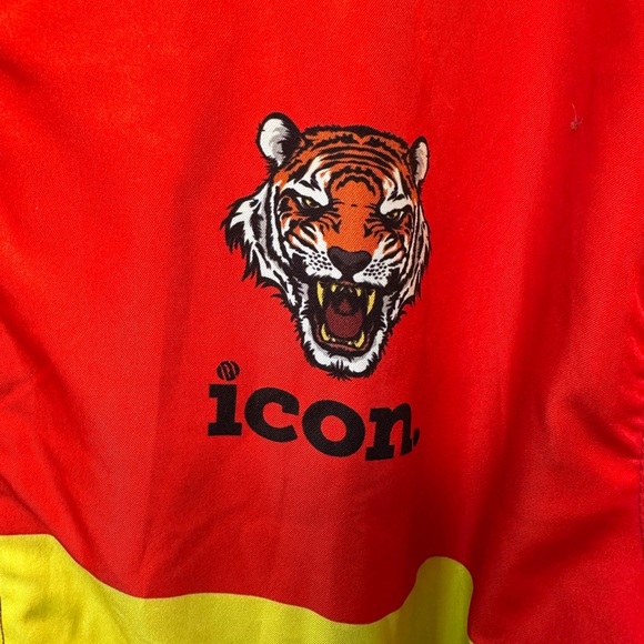 Icon. Tiger SET 2XL Colorblock 90s Style Track Jacket & Shorts Purple Yellow Red - Picture 4 of 13